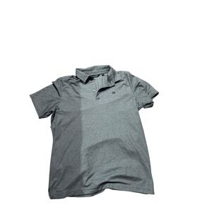 Travis Mathew Mens Gray Short Sleeve Polo Shirt Golf Casual Size L